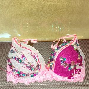 Sexy Pink PushUp Fairy/Mermaid Gem Bra 💎 W/ TuTu