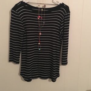 Bundle - stripped top and necklace