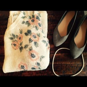 LC Lauren Conrad floral sweater