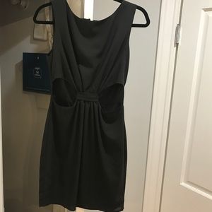 Black cocktail dress with cut outs