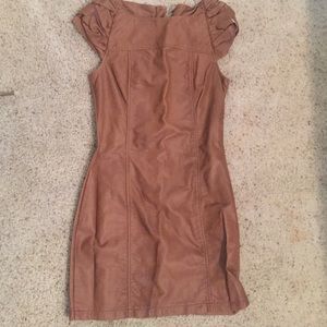 Brown leather dress