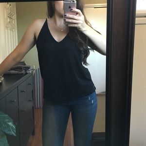 Sparkly black v-neck camisole