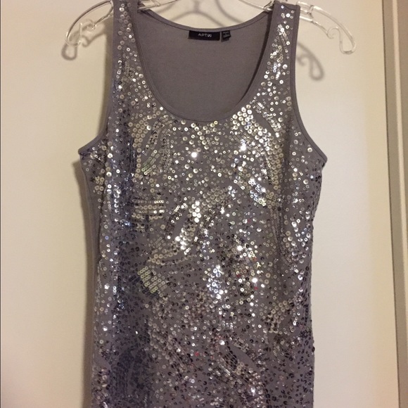 Gray Sequin Apt 9 Tank Top