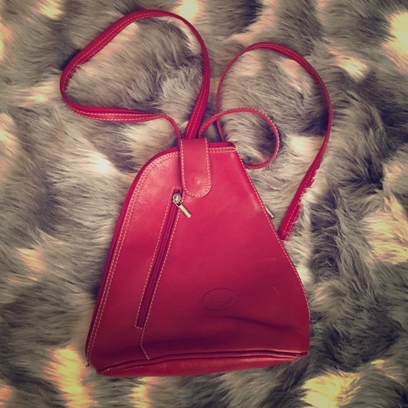 Red Leather Backpack