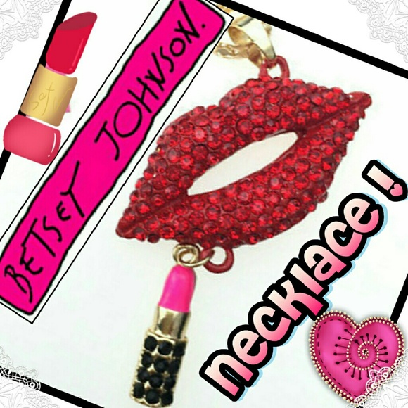 Betsey Johnson Jewelry - 💋Betsey Johnson⭐ Lips & Lipstick Necklace!⭐💋