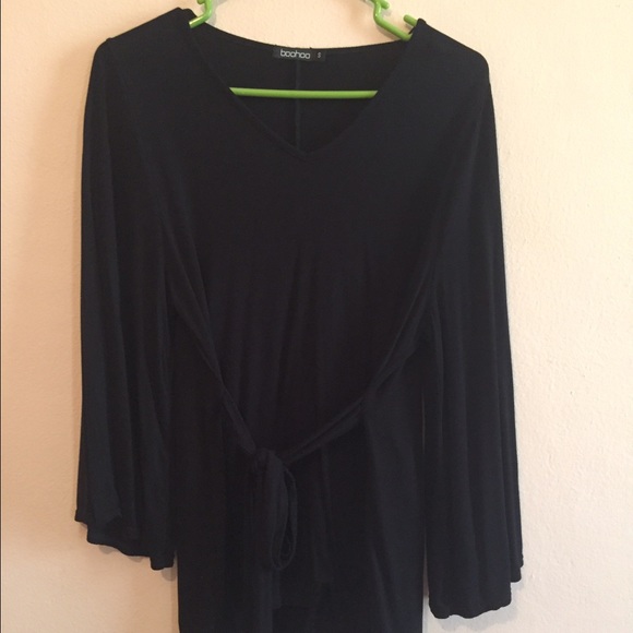 Black Self Tie Top