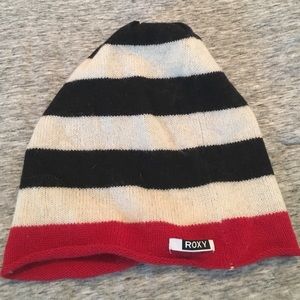 Striped Roxy beanie