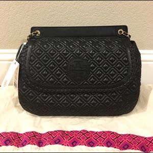NWT Tory Burch Marion Quilted Saddle Bag
