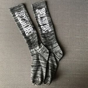 PINK Heather Gray Socks