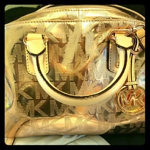 Rose gold Michael Kors satchel