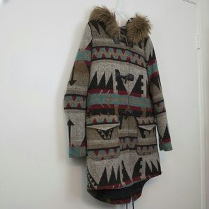 Aztec Print Coat