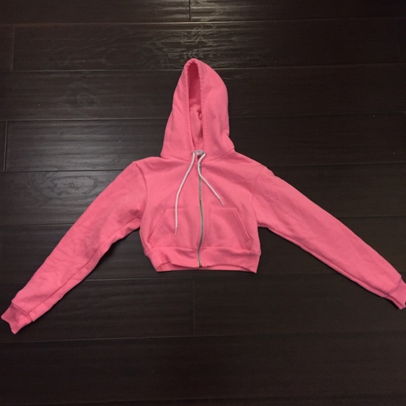NWOT American Apparel Cropped Fleece Zip Hoodie