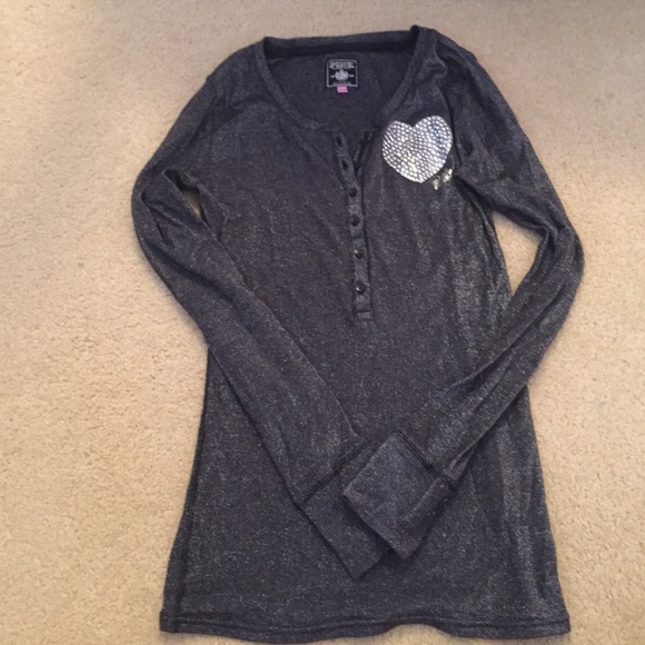 Gray sparkly long sleeve Victoria secret tshirt