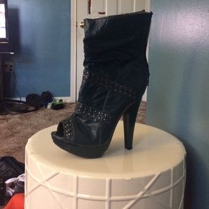 Dark teal high heels