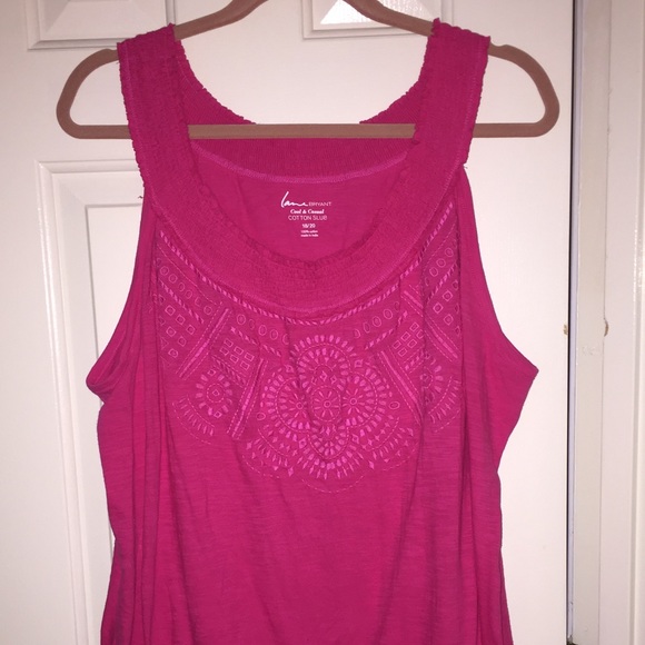 Lane Bryant Cotton Slubs 2X (18/20) Pink & Red - Picture 1 of 4