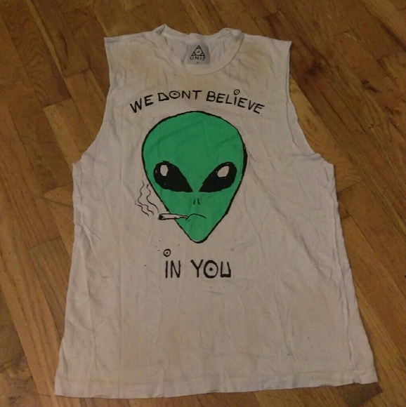 UNIF Tops - Unif we don't believe in you alien tank M