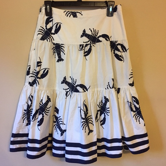 ❌SOLD❌ J. Crew Lobster Skirt Navy Blue Stripe - Picture 3 of 4
