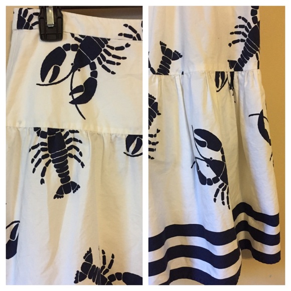 ❌SOLD❌ J. Crew Lobster Skirt Navy Blue Stripe - Picture 4 of 4