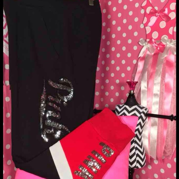 Black and red Collegiate Bling Pant