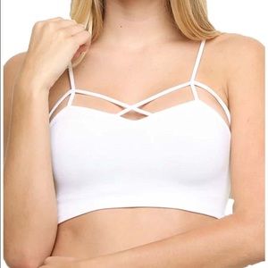 LAST ONE! Geometric Cut Out White Bralette