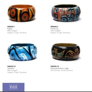 Beautiful Native American designed wooden bangles