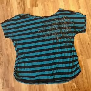 Pretty black and blue striped top