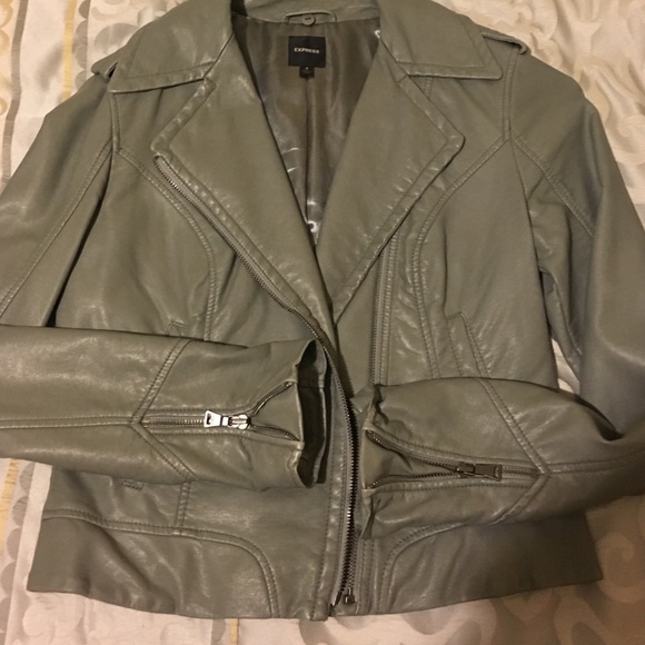 Express Grey leather jacket