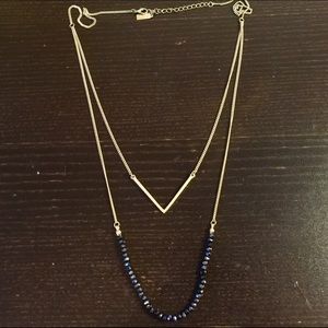BaubleBar chevron & navy bead necklace