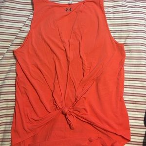 Under Armour muscle shirt with tie at the back.