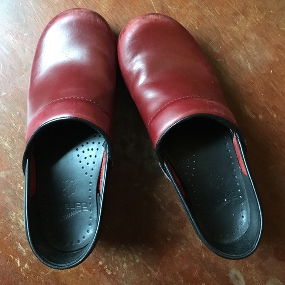 Dansko Professional Clogs in Red Leather