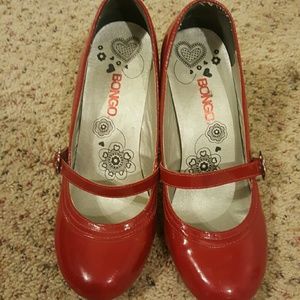 BONGO Red Mary Jane's Single Strap