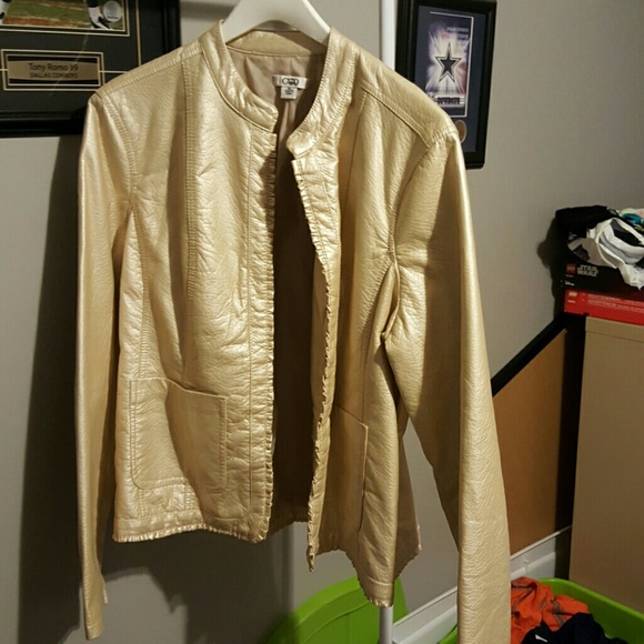 Pearlized Faux Leather Jacket