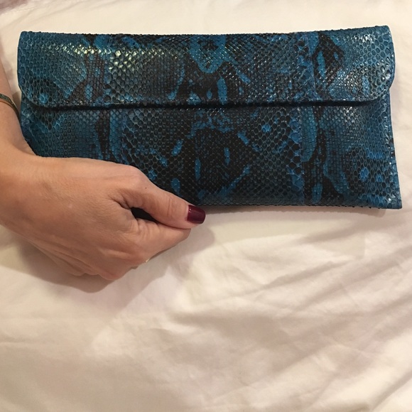 Snake skin clutch. Made in Nicaragua