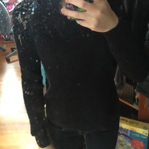 shoulder lace sweater