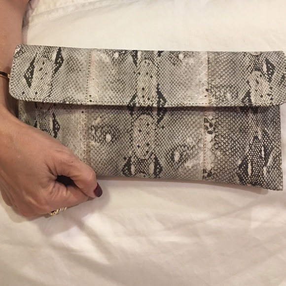 Snake skin clutch. Made in Nicaragua