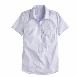 🆕 J.Crew Short Sleeve Pop-Over in Oxford Dot