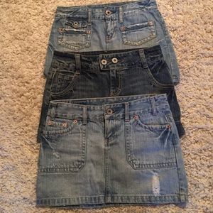 American Eagle, set of 3 denim skirts