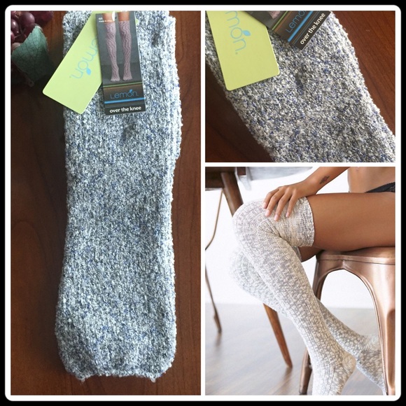 MARBLED KNIT THIGH-HIGH BOOT SOCKS - Picture 2 of 2