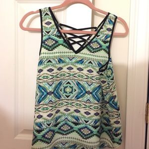 Double V Neck Tank Blouse NWOT
