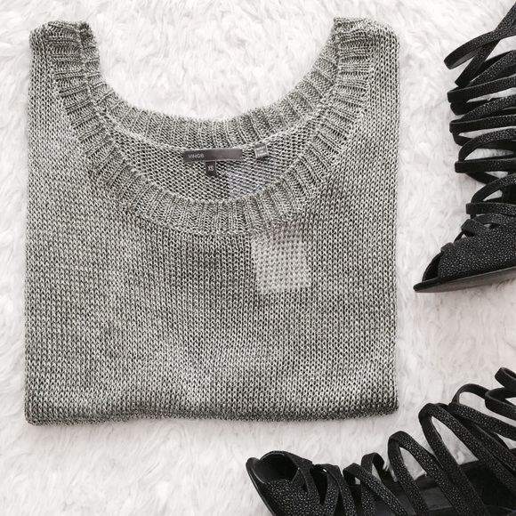 Vince Tops - CCO⚡️Vince Gray Metallic Popover Sweater