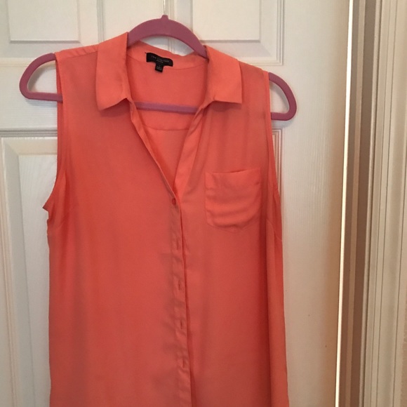 Coral limited button down tank blouse