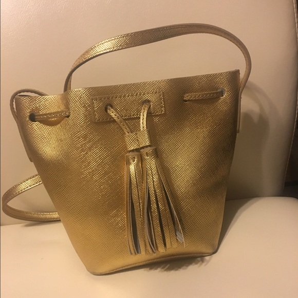 J.Crew Bucket Satchel in metallic gold!