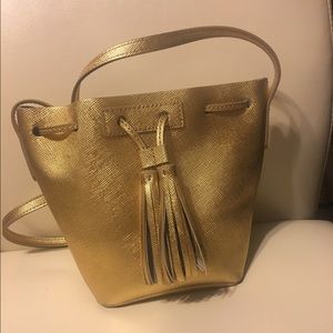 J.Crew Bucket Satchel in metallic gold!