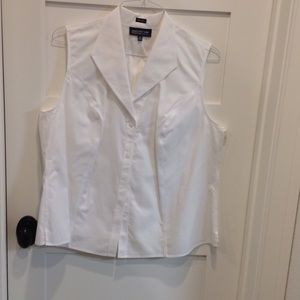 Buttoned white tank style blouse