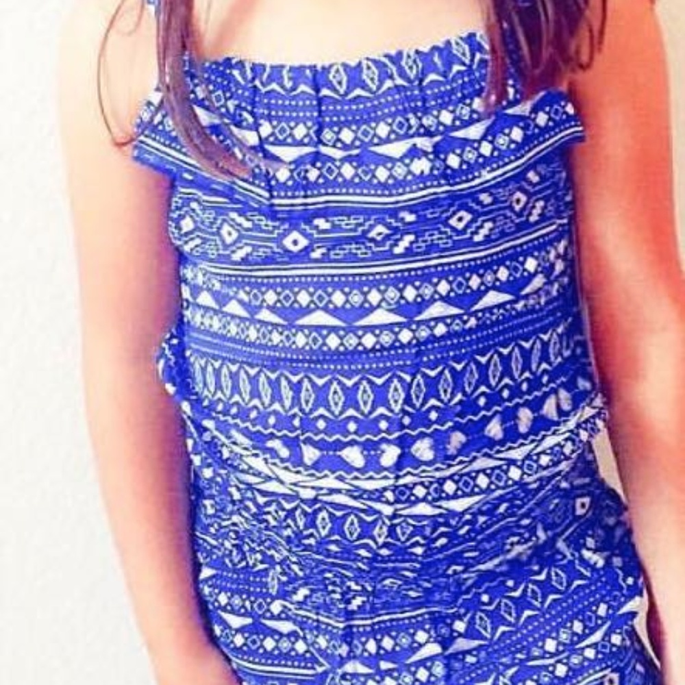 Toddler electric blue girls short romper dress NWT