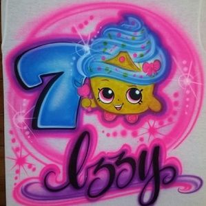 Custom Airbrushed Birthday Shopkins Tshirts