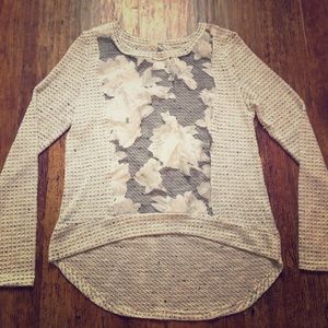 Paper Crane 'See Through' Mesh, Floral Top