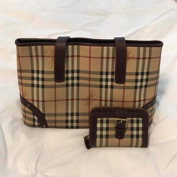 SALE Burberry Haymarket Bag & Wallet