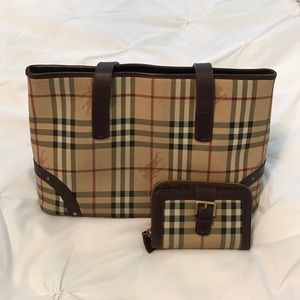 SALE Burberry Haymarket Bag & Wallet