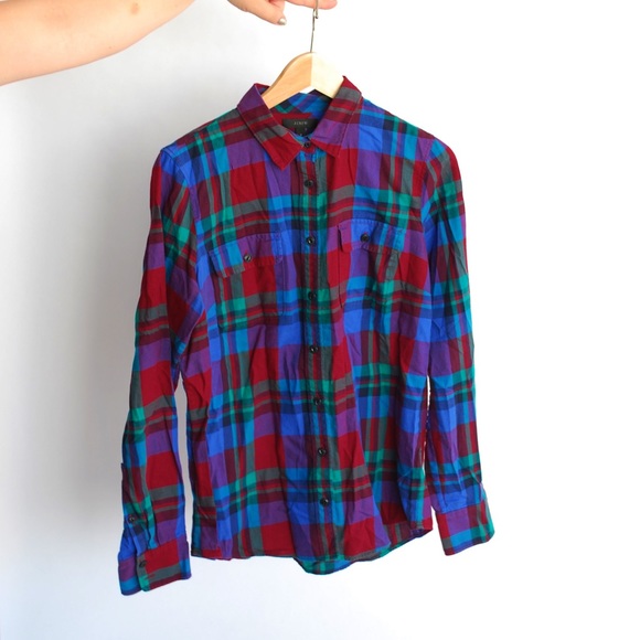 J. Crew Flannel Long-sleeved Top
